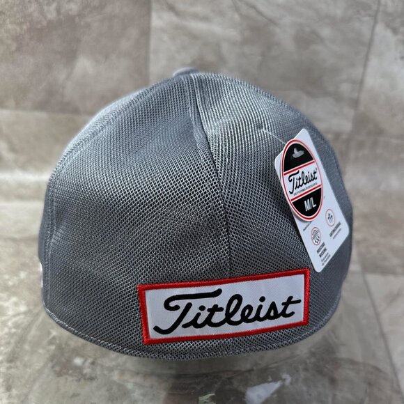 Titleist Tour Sports Mesh Grey White Fitted Golf Hat/Cap Pick Your Size! - Picture 3 of 12